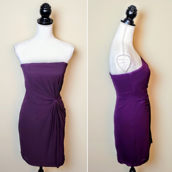 Club Monaco Dresses & Skirts - CLUB MONACO Cocktail Dress, Purple Silk Ruched, 0